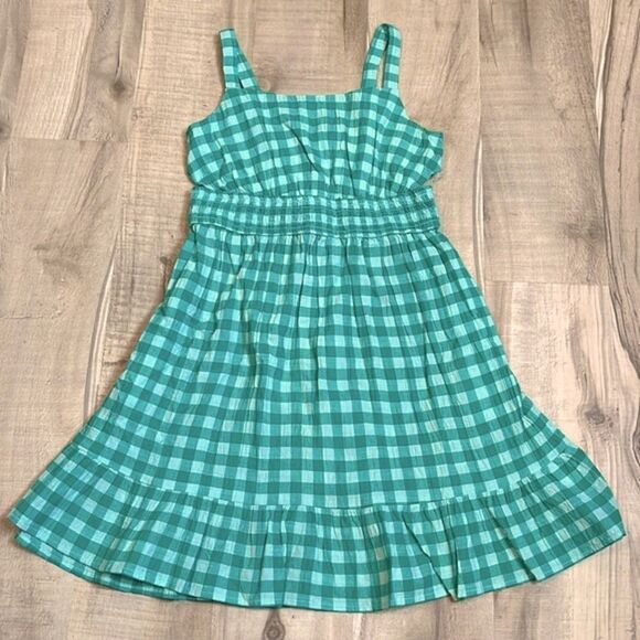 Cat & Jack Girls’ Adaptive Green Checkered Gingham Summer Dress size medium/XL - Picture 1 of 6